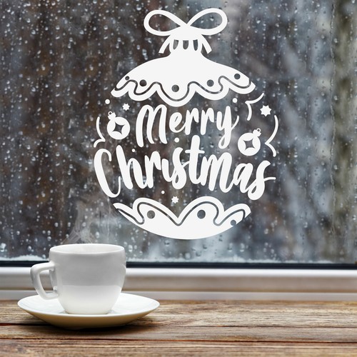 Merry christmas bauble window - merry,