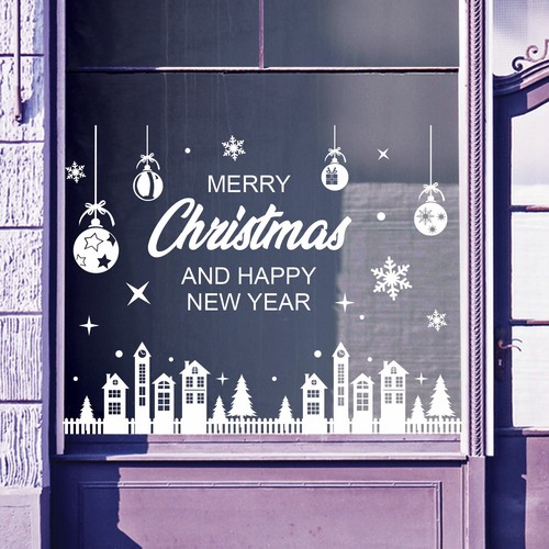 Christmas shop window stickers - shop,