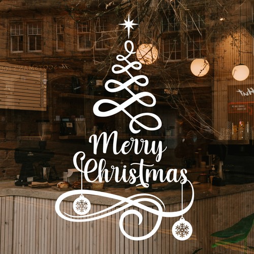 Christmas window wall stickers - window,