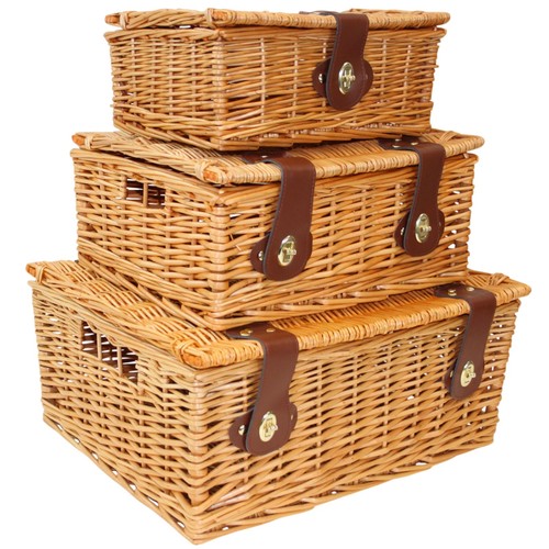 Natural wicker hamper basket - wicker,