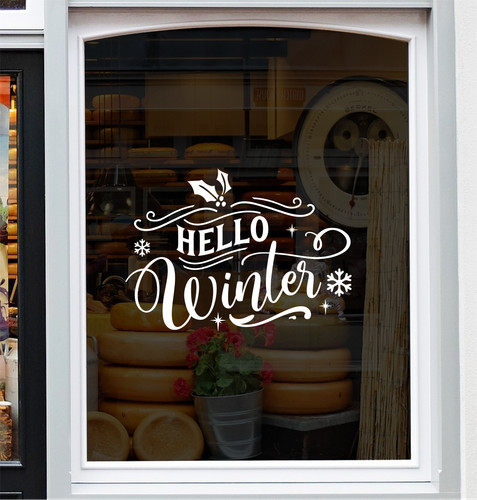 Hello winter shop window - hello,