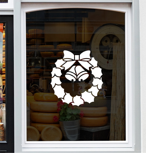 Wreath shop window sticker - window,