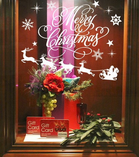 Flying santa christmas window - flying,