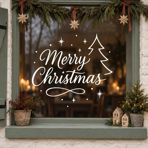 Merry christmas window sticker - christmas,