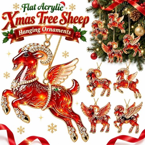 Flat xmas tree sheep - 2d,